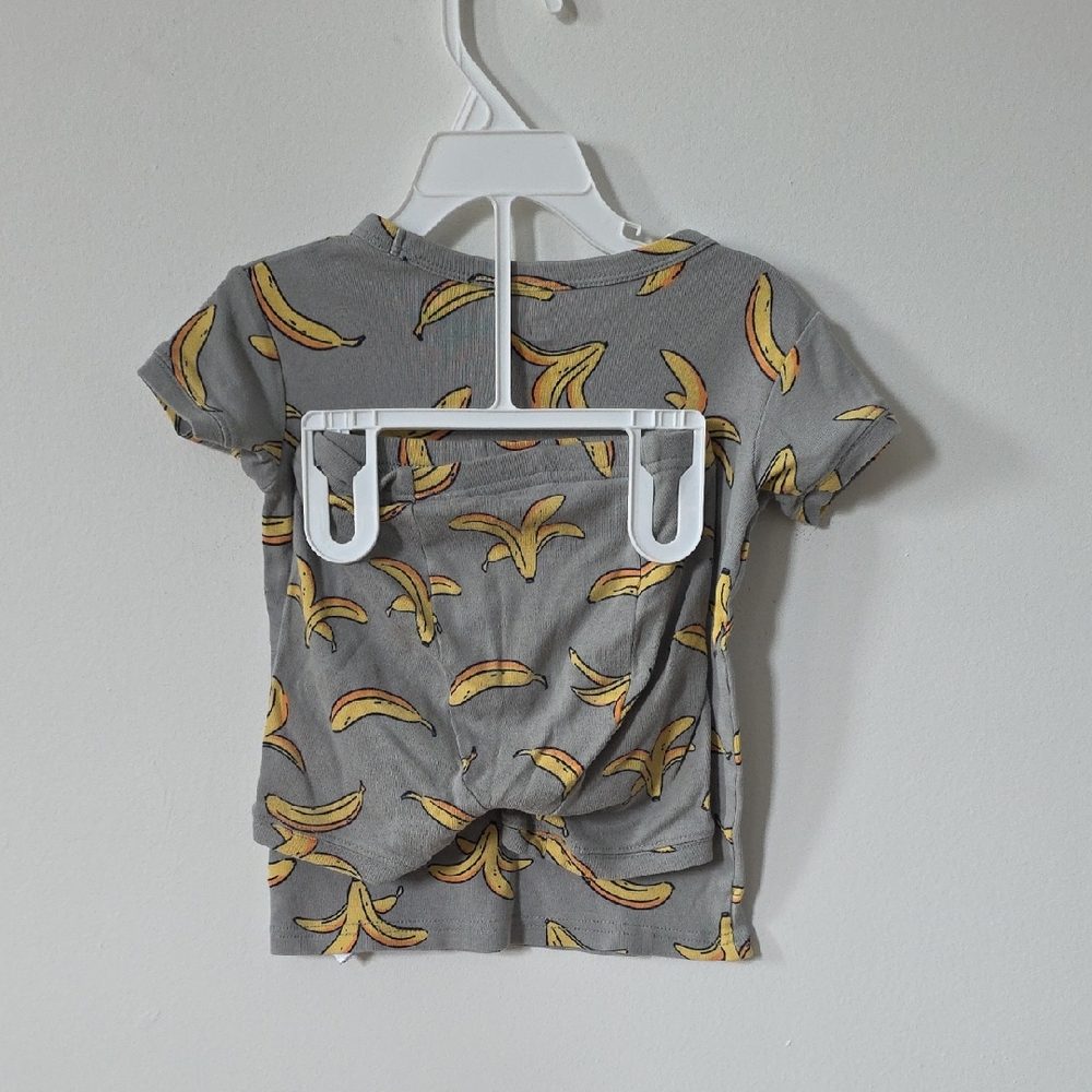 GAP Organic Cotton Green Banana Print Pjs Shorts Set, 4Y